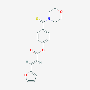 molecular formula C18H17NO4S B414725 4-(4-Morpholinylcarbothioyl)phenyl 3-(2-furyl)acrylate 
