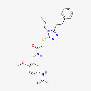 N-[5-(acetylamino)-2-methoxybenzyl]-2-{[4-allyl-5-(2-phenylethyl)-4H-1,2,4-triazol-3-yl]thio}acetamide