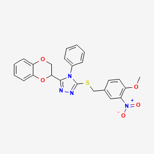 3-(2,3-dihydro-1,4-benzodioxin-2-yl)-5-[(4-methoxy-3-nitrobenzyl)thio]-4-phenyl-4H-1,2,4-triazole