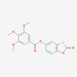 molecular formula C17H14O7S B414731 2-Oxo-1,3-benzoxathiol-5-yl 3,4,5-trimethoxybenzoate 