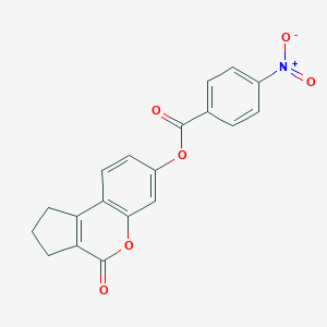 molecular formula C19H13NO6 B414732 4-Oxo-1,2,3,4-tetrahydrocyclopenta[c]chromen-7-yl 4-nitrobenzoate 
