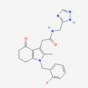 2-[1-(2-fluorobenzyl)-2-methyl-4-oxo-4,5,6,7-tetrahydro-1H-indol-3-yl]-N-(1H-1,2,4-triazol-5-ylmethyl)acetamide