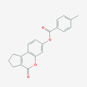 molecular formula C20H16O4 B414738 4-Oxo-1,2,3,4-tetrahydrocyclopenta[c]chromen-7-yl 4-methylbenzoate 