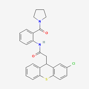 2-(2-chloro-9H-thioxanthen-9-yl)-N-[2-(1-pyrrolidinylcarbonyl)phenyl]acetamide