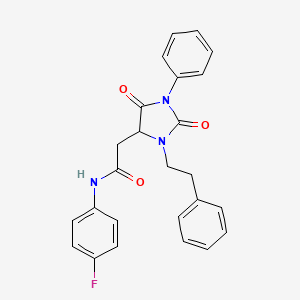 molecular formula C25H22FN3O3 B4147435 2-[2,5-dioxo-1-phenyl-3-(2-phenylethyl)-4-imidazolidinyl]-N-(4-fluorophenyl)acetamide 