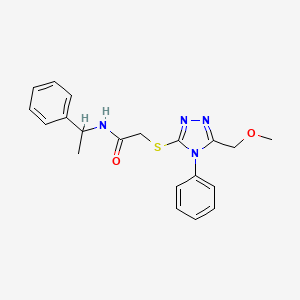 molecular formula C20H22N4O2S B4147437 2-{[5-(methoxymethyl)-4-phenyl-4H-1,2,4-triazol-3-yl]thio}-N-(1-phenylethyl)acetamide 