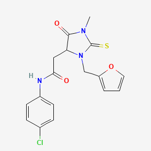 N-(4-chlorophenyl)-2-[3-(2-furylmethyl)-1-methyl-5-oxo-2-thioxo-4-imidazolidinyl]acetamide