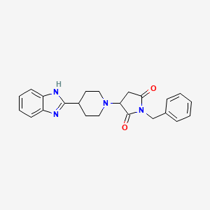 molecular formula C23H24N4O2 B4147494 3-[4-(1H-benzimidazol-2-yl)-1-piperidinyl]-1-benzyl-2,5-pyrrolidinedione 