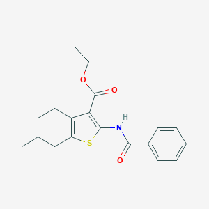 molecular formula C19H21NO3S B414750 Ethyl 2-benzamido-6-methyl-4,5,6,7-tetrahydro-1-benzothiophene-3-carboxylate CAS No. 76981-82-3