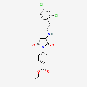 molecular formula C21H20Cl2N2O4 B4147509 ETHYL 4-{3-[(2,4-DICHLOROPHENETHYL)AMINO]-2,5-DIOXO-1-PYRROLIDINYL}BENZOATE 