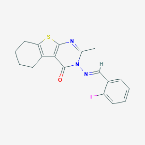 3-{[(E)-(2-iodophenyl)methylidene]amino}-2-methyl-5,6,7,8-tetrahydro[1]benzothieno[2,3-d]pyrimidin-4(3H)-one