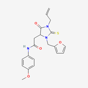 2-[1-allyl-3-(2-furylmethyl)-5-oxo-2-thioxo-4-imidazolidinyl]-N-(4-methoxyphenyl)acetamide