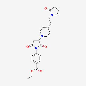 Ethyl 4-(2,5-dioxo-3-{4-[2-(2-oxopyrrolidin-1-yl)ethyl]piperidin-1-yl}pyrrolidin-1-yl)benzoate