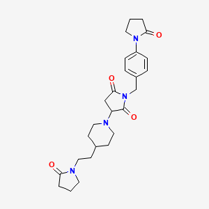 molecular formula C26H34N4O4 B4147553 1-[4-(2-OXO-1-PYRROLIDINYL)BENZYL]-3-{4-[2-(2-OXO-1-PYRROLIDINYL)ETHYL]PIPERIDINO}DIHYDRO-1H-PYRROLE-2,5-DIONE 