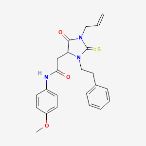 2-(1-ALLYL-5-OXO-3-PHENETHYL-2-THIOXO-4-IMIDAZOLIDINYL)-N~1~-(4-METHOXYPHENYL)ACETAMIDE