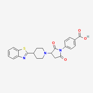 4-{3-[4-(1,3-benzothiazol-2-yl)-1-piperidinyl]-2,5-dioxo-1-pyrrolidinyl}benzoic acid