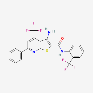 molecular formula C22H13F6N3OS B4147588 3-amino-6-phenyl-4-(trifluoromethyl)-N-[2-(trifluoromethyl)phenyl]thieno[2,3-b]pyridine-2-carboxamide 