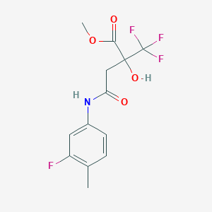 molecular formula C13H13F4NO4 B4147601 Methyl 4-(3-fluoro-4-methylanilino)-2-hydroxy-4-oxo-2-(trifluoromethyl)butanoate 