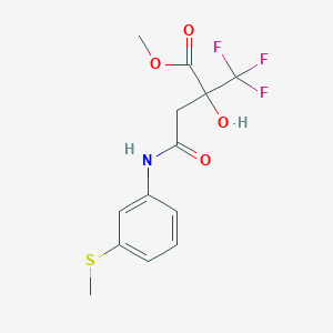 molecular formula C13H14F3NO4S B4147617 methyl 2-hydroxy-4-{[3-(methylthio)phenyl]amino}-4-oxo-2-(trifluoromethyl)butanoate 