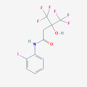 molecular formula C11H8F6INO2 B4147630 4,4,4-trifluoro-3-hydroxy-N-(2-iodophenyl)-3-(trifluoromethyl)butanamide 