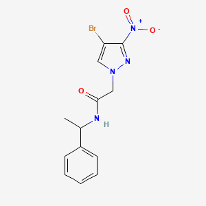 2-(4-bromo-3-nitro-1H-pyrazol-1-yl)-N-(1-phenylethyl)acetamide