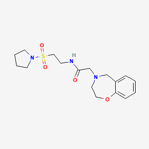 molecular formula C17H25N3O4S B4147647 2-(2,3-dihydro-1,4-benzoxazepin-4(5H)-yl)-N-[2-(pyrrolidin-1-ylsulfonyl)ethyl]acetamide 