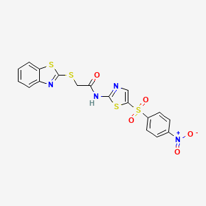 2-(1,3-BENZOTHIAZOL-2-YLSULFANYL)-N~1~-{5-[(4-NITROPHENYL)SULFONYL]-1,3-THIAZOL-2-YL}ACETAMIDE