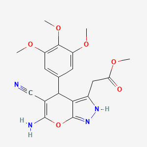 methyl [6-amino-5-cyano-4-(3,4,5-trimethoxyphenyl)-2,4-dihydropyrano[2,3-c]pyrazol-3-yl]acetate