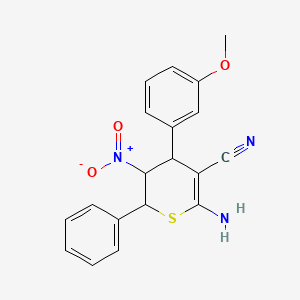 6-amino-4-(3-methoxyphenyl)-3-nitro-2-phenyl-3,4-dihydro-2H-thiopyran-5-carbonitrile