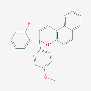 molecular formula C26H19FO2 B414770 3-(2-Fluoro-phenyl)-3-(4-methoxy-phenyl)-3H-benzo[f]chromene 