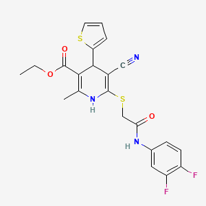 ethyl 5-cyano-6-({2-[(3,4-difluorophenyl)amino]-2-oxoethyl}thio)-2-methyl-4-(2-thienyl)-1,4-dihydro-3-pyridinecarboxylate