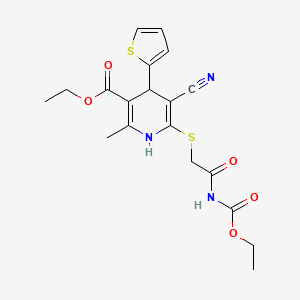 Ethyl 5-cyano-6-({2-[(ethoxycarbonyl)amino]-2-oxoethyl}sulfanyl)-2-methyl-4-(thiophen-2-yl)-1,4-dihydropyridine-3-carboxylate