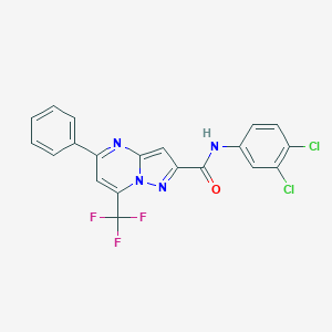 molecular formula C20H11Cl2F3N4O B414772 N-(3,4-dichlorophenyl)-5-phenyl-7-(trifluoromethyl)pyrazolo[1,5-a]pyrimidine-2-carboxamide 