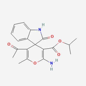 propan-2-yl 5'-acetyl-2'-amino-6'-methyl-2-oxo-1,2-dihydrospiro[indole-3,4'-pyran]-3'-carboxylate