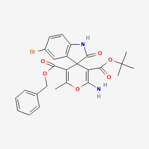 5'-benzyl 3'-tert-butyl 2'-amino-5-bromo-6'-methyl-2-oxo-1,2-dihydrospiro[indole-3,4'-pyran]-3',5'-dicarboxylate