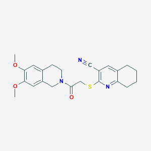 molecular formula C23H25N3O3S B4147738 2-{[2-(6,7-DIMETHOXY-1,2,3,4-TETRAHYDROISOQUINOLIN-2-YL)-2-OXOETHYL]SULFANYL}-5,6,7,8-TETRAHYDROQUINOLINE-3-CARBONITRILE 