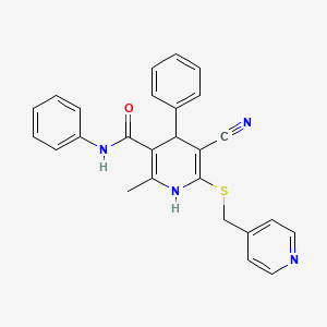 molecular formula C26H22N4OS B4147744 5-cyano-2-methyl-N,4-diphenyl-6-[(4-pyridinylmethyl)thio]-1,4-dihydro-3-pyridinecarboxamide 