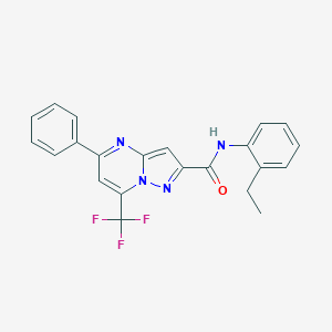 molecular formula C22H17F3N4O B414775 N-(2-ethylphenyl)-5-phenyl-7-(trifluoromethyl)pyrazolo[1,5-a]pyrimidine-2-carboxamide 