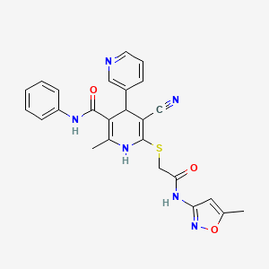 molecular formula C25H22N6O3S B4147753 5'-cyano-2'-methyl-6'-({2-[(5-methyl-1,2-oxazol-3-yl)amino]-2-oxoethyl}sulfanyl)-N-phenyl-1',4'-dihydro-3,4'-bipyridine-3'-carboxamide 