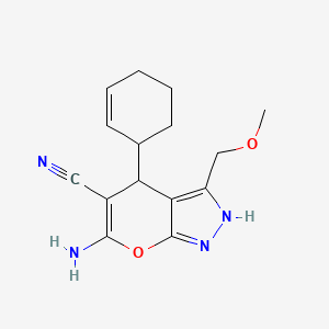 6-amino-4-(2-cyclohexen-1-yl)-3-(methoxymethyl)-2,4-dihydropyrano[2,3-c]pyrazole-5-carbonitrile