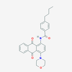 4-butyl-N-[4-(4-morpholinyl)-9,10-dioxo-9,10-dihydro-1-anthracenyl]benzamide