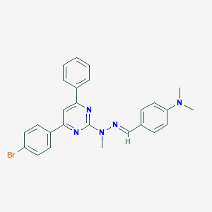 molecular formula C26H24BrN5 B414782 4-(Dimethylamino)benzaldehyde [4-(4-bromophenyl)-6-phenyl-2-pyrimidinyl](methyl)hydrazone 