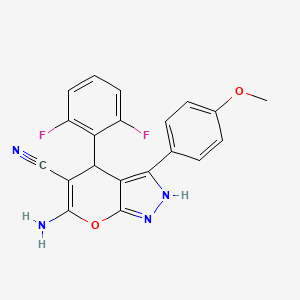 6-amino-4-(2,6-difluorophenyl)-3-(4-methoxyphenyl)-2,4-dihydropyrano[2,3-c]pyrazole-5-carbonitrile