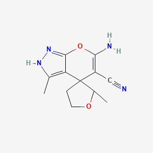 molecular formula C12H14N4O2 B4147821 6'-amino-2,3'-dimethyl-4,5-dihydro-2'H-spiro[furan-3,4'-pyrano[2,3-c]pyrazole]-5'-carbonitrile 