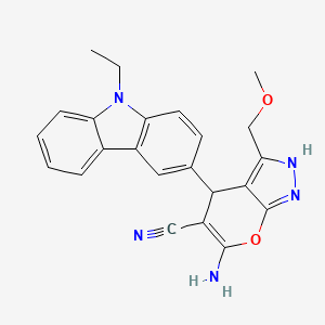 molecular formula C23H21N5O2 B4147827 6-amino-4-(9-ethyl-9H-carbazol-3-yl)-3-(methoxymethyl)-2,4-dihydropyrano[2,3-c]pyrazole-5-carbonitrile 