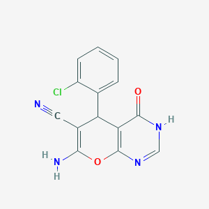 molecular formula C14H9ClN4O2 B4147846 7-amino-5-(2-chlorophenyl)-4-hydroxy-5H-pyrano[2,3-d]pyrimidine-6-carbonitrile 