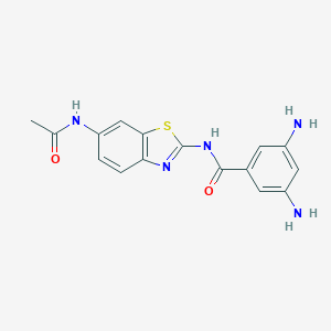 molecular formula C16H15N5O2S B414787 N-[6-(acetylamino)-1,3-benzothiazol-2-yl]-3,5-diaminobenzamide 