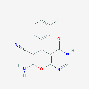 7-Amino-5-(3-fluorophenyl)-4-oxo-3,5-dihydropyrano[2,3-d]pyrimidine-6-carbonitrile