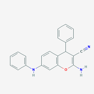 molecular formula C22H17N3O B4147890 2-amino-7-anilino-4-phenyl-4H-chromene-3-carbonitrile 