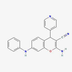 2-amino-7-anilino-4-pyridin-4-yl-4H-chromene-3-carbonitrile